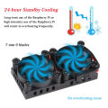 Miniatyrbilde 5 av 5: Dobbel vifte med kjøleribbe for Raspberry Pi 4 modell B - Ultimate dobbel kjølevifte for Raspberr