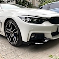 Miniatyrbillede 4 af 5: For 4-Series F32 F33 F36 2014-2020 Frontkofanger Læbe Vinkel Diffuser Splitter Spoiler Beskytter Sort