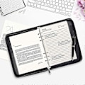 Miniatyrbillede 3 af 5: A5 Konferencemappe med Lynlås - Sort Personlig/Arbejds Organiser - Business Rejse Porteføljemappe med Ringbind, Lommeregner, Genopfyldelige Notesblok Sider