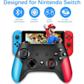 Miniatyrbild 4 av 7: Trådlös Pro-kontroller för Switch/Switch Lite Remote Pro Controller Gamepad Joystick, Gyro Axis, Justerbar Turbo och Motion Support Wake Up（Röd-Blå）