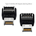 Miniatyrbillede 5 af 5: Computer Motherboard Type-E USB 3.1 Type-E Interface 90 Graders Styre Albuer Front Type-C Installeret Adapter(PH74A)
