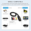 Miniatyrbilde 2 av 5: 1080P AV til HDMI-kompatibel adapterkonverter RCA-kabel videoadapter for dekoderboks XBOX VHS Blu-R