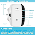Miniatyrbild 2 av 5: Wifi-förstärkare 2023 - Nyaste Wifi-förlängare Wifi-repeater Täcker upp till 3650 kvm och 45 enheter Internetförstärkare - Med Ethernet-port Snabb installation