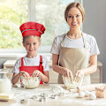 Miniatyrbilde 2 av 4: Barneforkle og kokkehattsett, justerbart forkle for barn med 2 lommer for gutter og jenter, for matlaging, baking, maling (7-13 år)