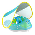 Miniatyrbild 1 av 5: Baby Pool Float Med Upf50+ Solskyddstaket, Lägg Till Svans Aldrig Vändbar Uppblåsbar Baby Float För Småbarn 3-48 Månader (blå) S