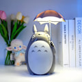Miniatyrbillede 1 af 4: Min Nabo Totoro Natlampe, Totoro Merchandise, med 2 tilstande til soveværelse sengebord læselampe bedste gaver til piger drenge og venner (grå)