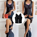 Miniatyrbillede 5 af 5: Dame Body Shaper Blødt Shapewear Mavekontrol Bryst Slankende Sort M