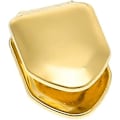 Miniatyrbillede 2 af 4: 2 stk. 14k forgyldt guld mundtænder, tænder almindelige, øverste tand enkelt grillhætte til tænder mund, festtilbehør tænder grills (farve: guld)
