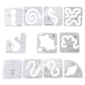 Miniatyrbilde 1 av 5: 11 stk. Fri-bevegelses Quilting Malsett - Sylinjal & Klar Markering Akryl Linjal & Stryke Linjal for