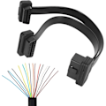 Miniatyrbillede 5 af 5: OBD Kabel Fladt Noodle Design, 1 Han til 2 Hun OBD Stik til Bilscanning, Udvidbar Kabel