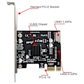 Pikkukuva 3 / 5: VL805 Emolevyadapteri 5 Gbps Type E USB 3.1 Etupaneelin Naaras & USB 2.0 - PCI-E 1X Express -kortti