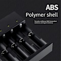 Miniatyrbilde 5 av 5: 4-bays Smart 18650 Batterilader, Universal lader for 3,7 Volt Li-Ion lommelykter hodelykt 18650 R