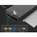 Miniatyrbillede 4 af 6: Foldbar Monitor Stativ, USB 3.0 Computer Monitor Hub, Skrivebordsstativ med Opbevaringsskuffe,