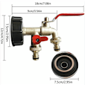 Miniatyrbillede 2 af 5: 1/2 Dobbelt Havehane, 1000L Vandtankhane IBC Tankadapter Regnvandopsamlingshane, PP Messing Dobbelthane Messingdyse