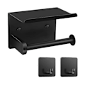 Miniatyrbillede 1 af 5: Toiletpapirholder, Sort Toiletpapirholder Selvklæbende Toiletpapirholder Vægmontering, Badeværelse Toil