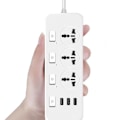 Pikkukuva 4 / 4: US/UK/EU Virtapalkki 5V2.1A Ylijännite-suoja 3 Pistorasialla & 3 USB-portilla