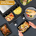 Miniatyrbild 4 av 5: 2-pack Silikon Luftfritösfoder för Ninja Dual Air Fryer, Återanvändbara Luftfritösfoder, Luftfritöstillbehör för Ninja Af300uk Af400uk Mikrovågsugn (2