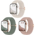 Miniatyrbild 1 av 5: Antiglidande flätad rem 3-pack kompatibel med Apple Watch -remmar, justerbar elastisk stretch för iWatch Ultra SE 9 8 7 6 5 4 3 2 1 38/40/41 mm