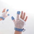 Miniatyrbild 2 av 2: 2-pack Baby Stop Sugande Handskar Toddler Tummsugande Stop Nagelbitande Fingerskydd Justerbar Andningsbar Mesh Tummskydd