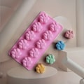 Miniatyrbillede 1 af 4: 1. 3D silikoneform, 10 hulrum katteklo fondantform til DIY budding chokolade krystal slikform rosa