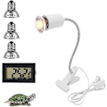 Miniatyrbillede 1 af 5: Varmelampe, Skildpaddevarmepære Varmeemitterende Lampe, 3 Uva Uvb Pærer 25w, 50w Og 75w, Og Vandtank Temperaturtester
