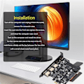 Pikkukuva 5 / 5: PCIe-laajennuskortti, 5 porttia, PCIe - USB 3.2 -kortti, 2 USB Type C -porttia, helppo asennus, 20 Gbps, 3 USB Type A -porttia