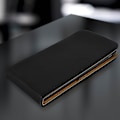 Miniatyrbillede 5 af 5: Lodret flip cover, syntetisk læder etui til Galaxy J6 - Sort