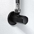Miniatyrbillede 5 af 5: Sort Aflukningsventil Vinkelhane Messing Aflederventil Toiletventil Bruseshovedforbindelse Massiv Messingbeslag Krantilbehør