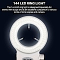 Miniatyrbilde 2 av 5: 144 LED-ringlys for minilampe - 6000k, 0-100 % justerbar hvitt lys