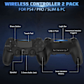 Miniatyrbillede 2 af 3: 2 stk. PS4 håndkontrol DoubleShock trådløs til Play-station 4 sort