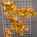 Miniatyrbilde 2 av 4: Simulert lønneblader kobbertrådlampe Thanksgiving dekorativ lyssnor høstpynt veggdekorasjon rottinglampe