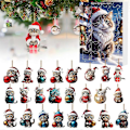Miniatyrbillede 1 af 5: Julekalender 2024 Jul 24 Dage Nedtælling 2D Akryl Vedhæng Søde Kat Ornamenter Blind Box Overraskelsesgave