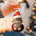 Miniatyrbillede 3 af 5: Julekalender 2024 Jul 24 Dage Nedtælling 2D Akryl Vedhæng Søde Kat Ornamenter Blind Box Overraskelsesgave