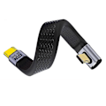 Miniatyrbillede 2 af 5: UC-002-0.13L 13cm Lavprofil Vinklet 240W Type-C Han til Han USB4 40Gbps 100W 8K Fladt FPC Datakabel