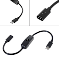 Miniatyrbild 3 av 5: Usb Typ C med på/av-knapp Strömbrytare 27cm Laddningsförlängningskabel