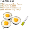 Miniatyrbild 2 av 5: Rostfritt Stål Äggkokare, Perfekt Kokt Ägg Maker, Runda Äggkokare Ringar För Frukost Matlagning Verktyg 3 Kokta Ägg Koppar-AF