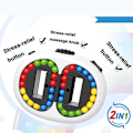 Miniatyrbillede 2 af 5: Roterende Magic Bean Cube Spinner Fidget Stress Relief Bold Dobbelt Flip Håndholdt Puslespil Dekompression Edukativt Legetøj (hvid)