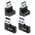 Pikkukuva 1 / 5: 4 kpl USB 3.0 -sovitin, pystysuora ylös- ja alaskulma, vaakasuora vasen ja oikea kulma, USB-uros - naaras