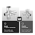 Miniatyrbild 4 av 5: Bidet T-adapter, mässing T-adapter med avstängningsventil 3-vägs T-koppling 7/8 tum x 7/8 tum x G1/2 för T