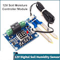 Miniatyrbild 2 av 5: 5st 12V Digital Automatisk Vattningsmodul Jordfuktighetssensor Kontroller Jordfuktighetstest Bevattningssystem Detektor
