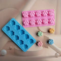 Miniatyrbillede 3 af 4: 1. 3D silikoneform, 10 hulrum katteklo fondantform til DIY budding chokolade krystal slikform rosa