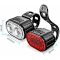 Pikkukuva 3 / 4: Tcgg-lumiere Velo Ensemble, Eclairage Velo A Led Puissant Kit, Lampe Velo Etanche Feux De Vlo Rechargeables Par Usb, Lumire Velo Route Avant Et Arrire
