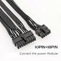 Miniatyrbilde 4 av 5: 18+10-pins til 24-pins ATX strømforsyningskabel, modulært PSU-strømkabel for RMx-serien RM1000X/RM850X/RM750X/RM650X