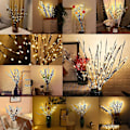 Miniatyrbillede 2 af 5: Lystede grene 40 LED-lys kunstigt træ pil grene lampe til ferie hjem fest juledekoration dekorationssæt af 2