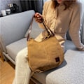 Miniatyrbillede 2 af 4: Multi-rum Canvas Dame Tote Canvas Tote Pung Skuldertaske