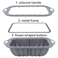 Miniatyrbillede 3 af 5: Silikone Brødform Nordisk Design Klassisk Riflet Toastform Metalforstærket Ramme Sikker Bagning