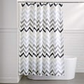 Miniatyrbillede 5 af 5: Stof bruseforhæng - 72 x 72 tommer, grå ombre chevron til badeværelse