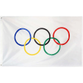 Pikkukuva 1 / 5: Olympialaiset Lippu Olympialaiset Piha Liput Olympiarenkaat Sisä- Ja Ulkoliput Ja Bannerit 3x5 Jalkaa_Newway