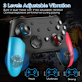 Miniatyrbild 5 av 7: Trådlös Pro-kontroller för Switch/Switch Lite Remote Pro Controller Gamepad Joystick, Gyro Axis, Justerbar Turbo och Motion Support Wake Up（Röd-Blå）