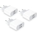 Miniatyrbillede 1 af 4: USB-stikkontakt, 3-pak 2.1A/5V-oplader til iPhone 11 Pro Max XS XR